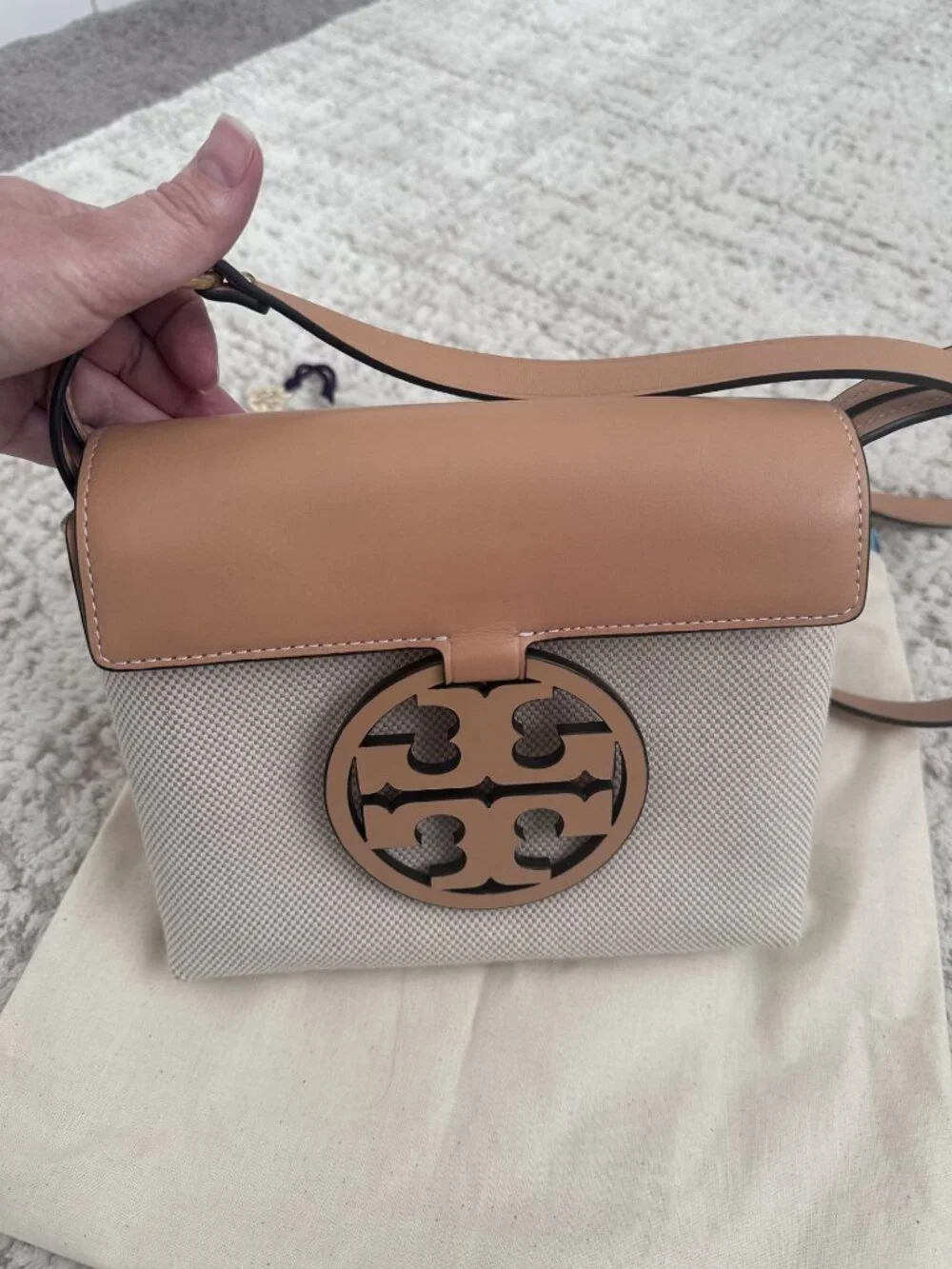 Tory Burch Miller Canvas & Leather crossbody bag